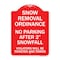 Signmission Snow Removal Ordinance-No Parking After 2 Snowfall, Red & White Alum Sign, 18" x 24", RW-1824-22886 A-DES-RW-1824-22886 - alternate 1